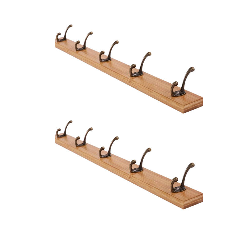 Modern Wooden Entryway Coat Rack Wall-Mounted Coat Hanger with Hooks