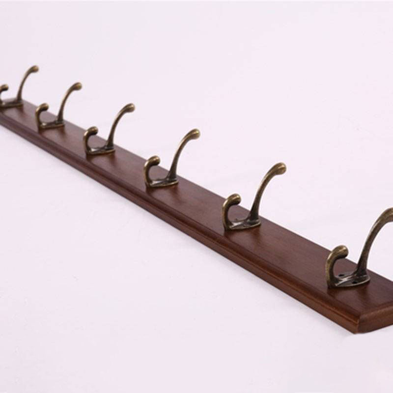 Modern Wooden Entryway Coat Rack Wall-Mounted Coat Hanger with Hooks