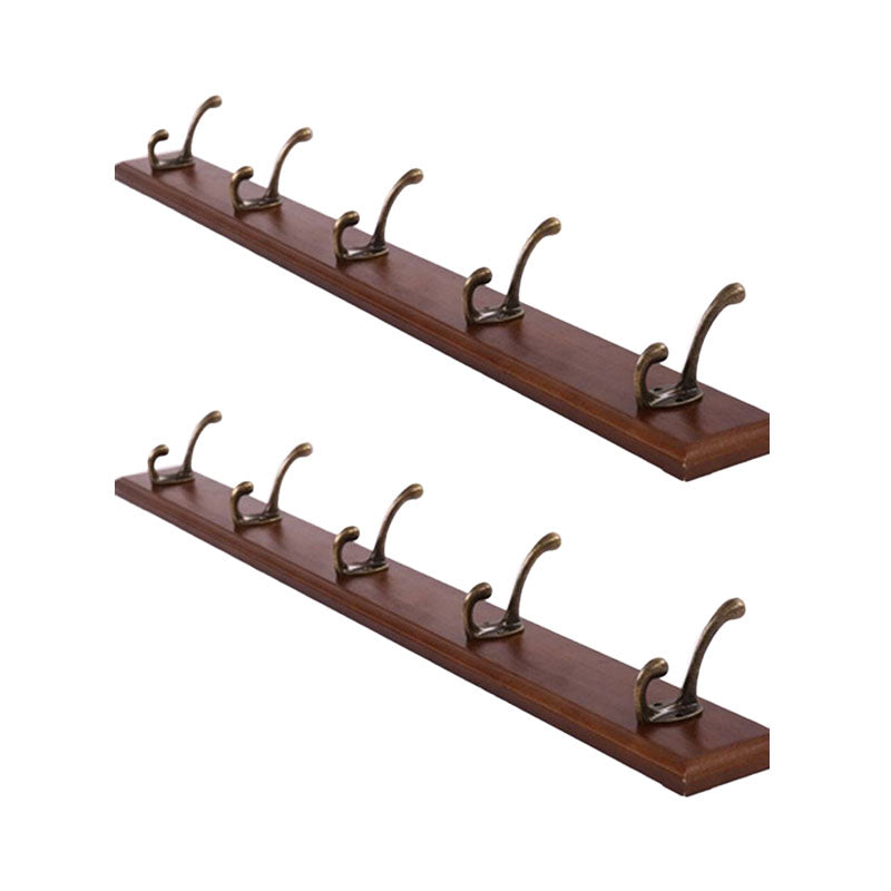 Modern Wooden Entryway Coat Rack Wall-Mounted Coat Hanger with Hooks