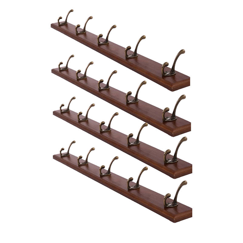 Modern Wooden Entryway Coat Rack Wall-Mounted Coat Hanger with Hooks