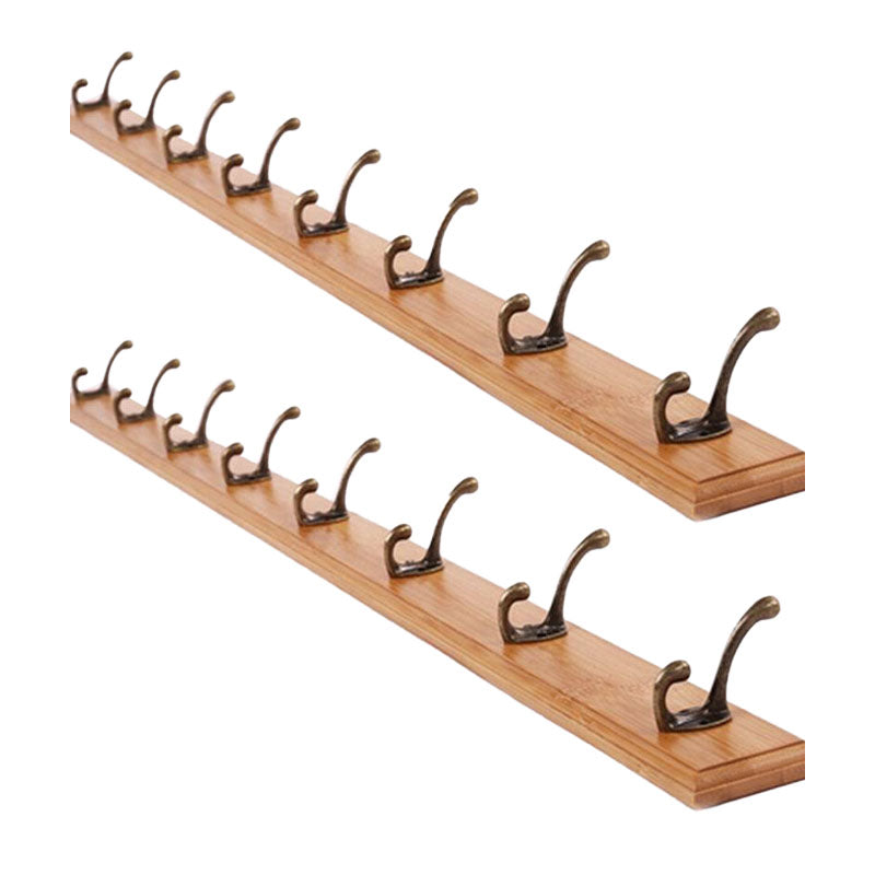 Modern Wooden Entryway Coat Rack Wall-Mounted Coat Hanger with Hooks