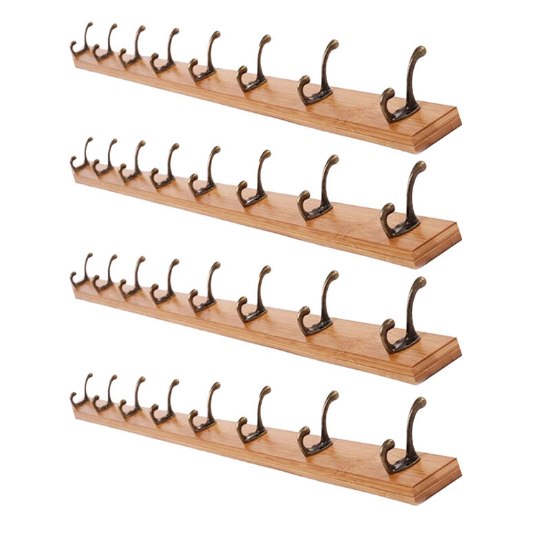 Modern Wooden Entryway Coat Rack Wall-Mounted Coat Hanger with Hooks