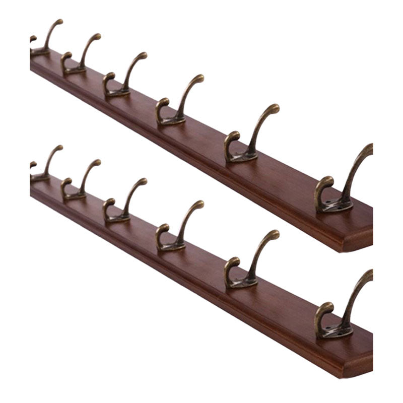 Modern Wooden Entryway Coat Rack Wall-Mounted Coat Hanger with Hooks