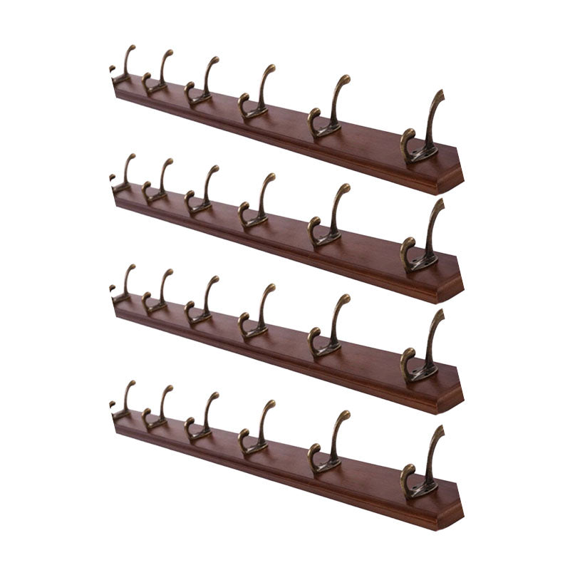 Modern Wooden Entryway Coat Rack Wall-Mounted Coat Hanger with Hooks