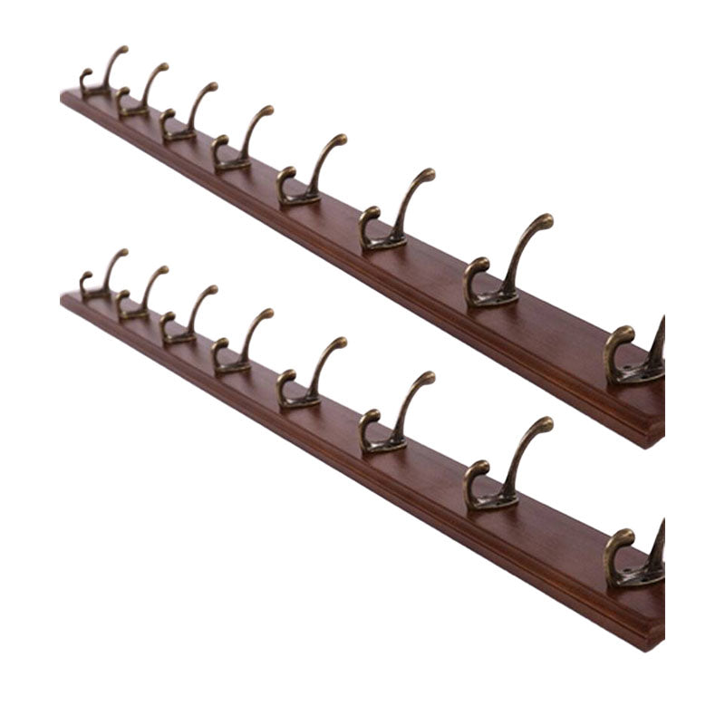 Modern Wooden Entryway Coat Rack Wall-Mounted Coat Hanger with Hooks