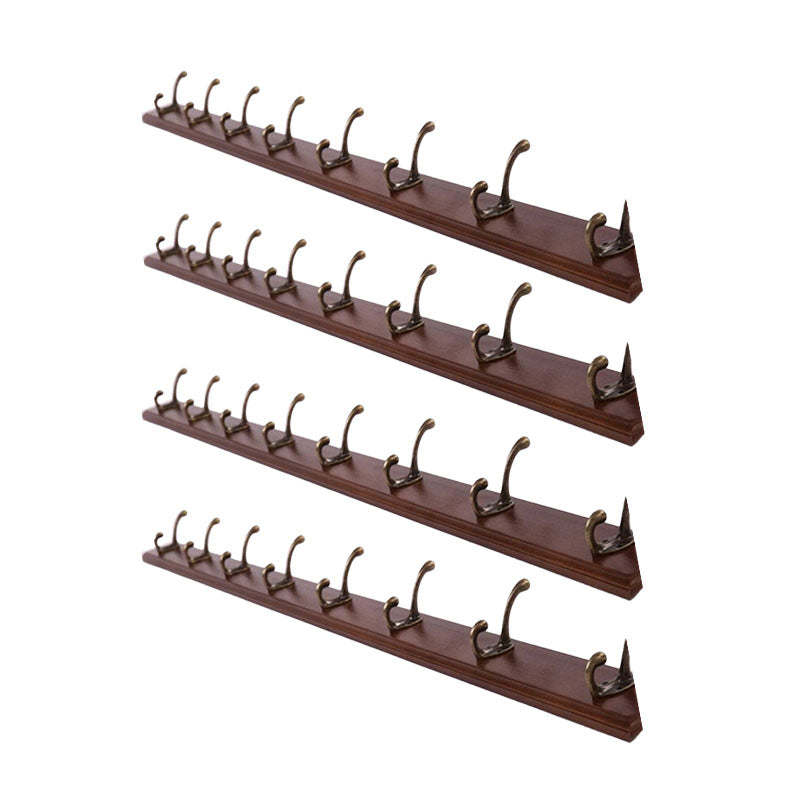 Modern Wooden Entryway Coat Rack Wall-Mounted Coat Hanger with Hooks