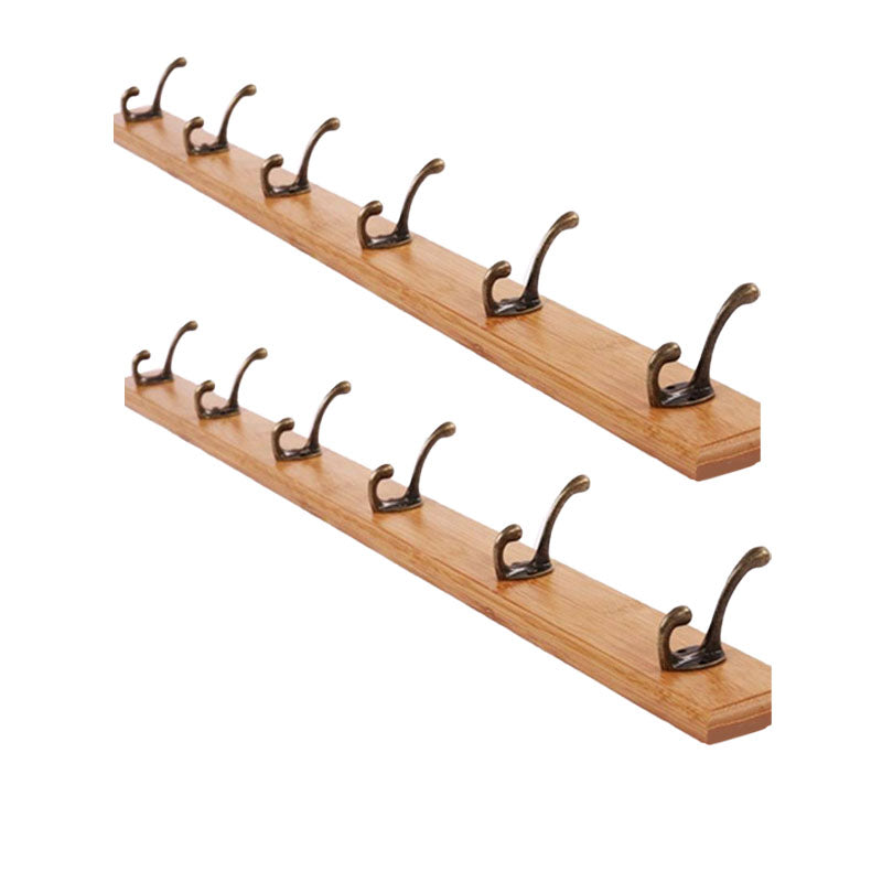 Modern Wooden Entryway Coat Rack Wall-Mounted Coat Hanger with Hooks