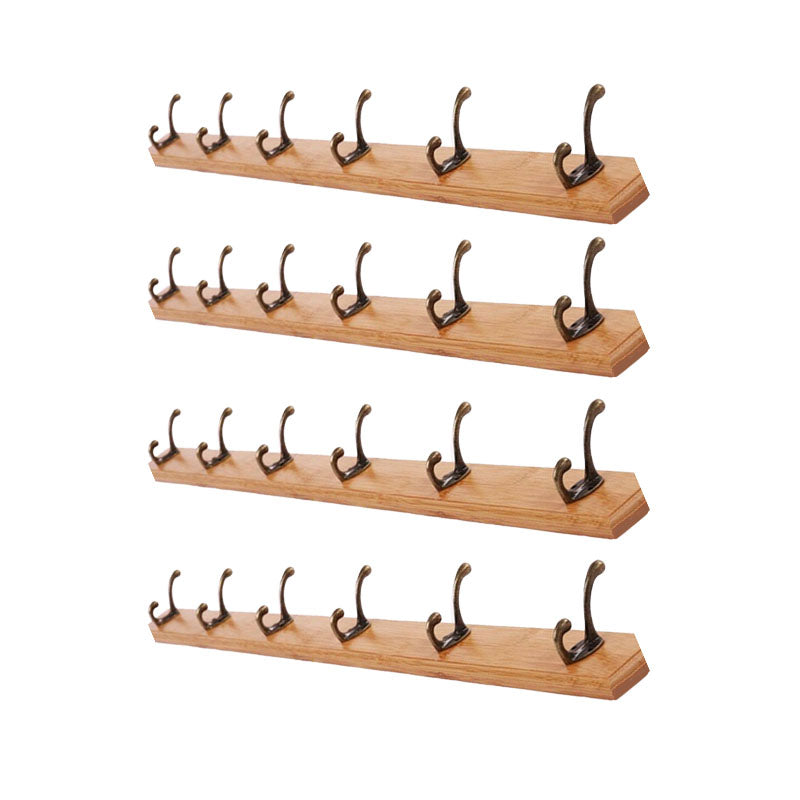 Modern Wooden Entryway Coat Rack Wall-Mounted Coat Hanger with Hooks