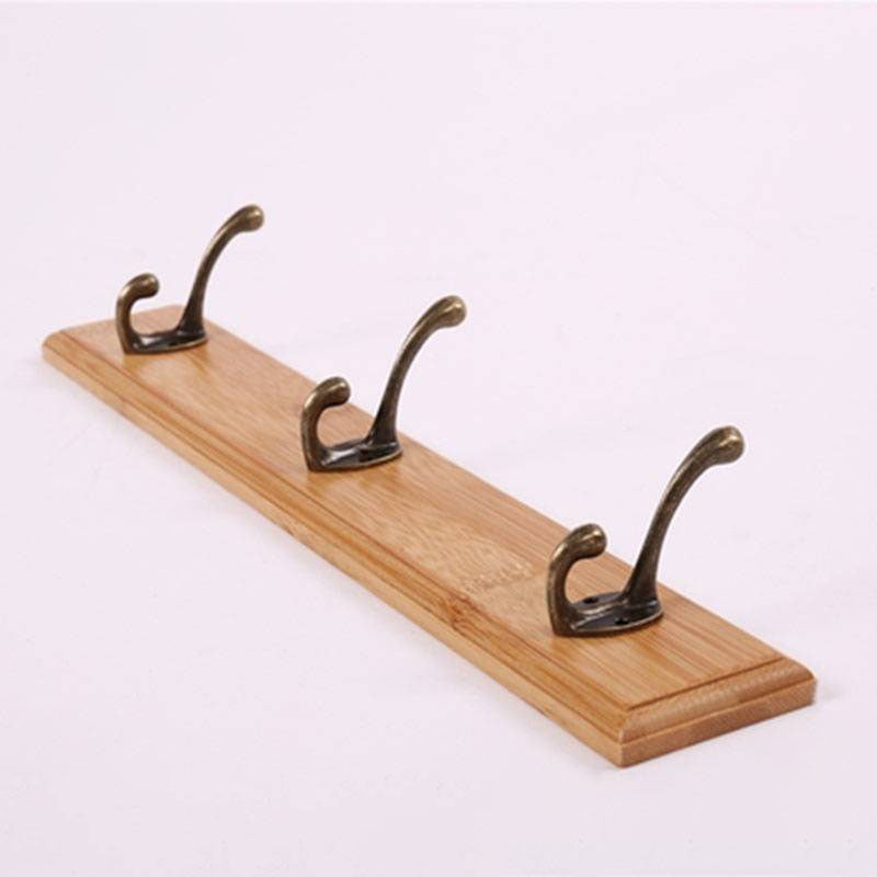 Modern Wooden Entryway Coat Rack Wall-Mounted Coat Hanger with Hooks