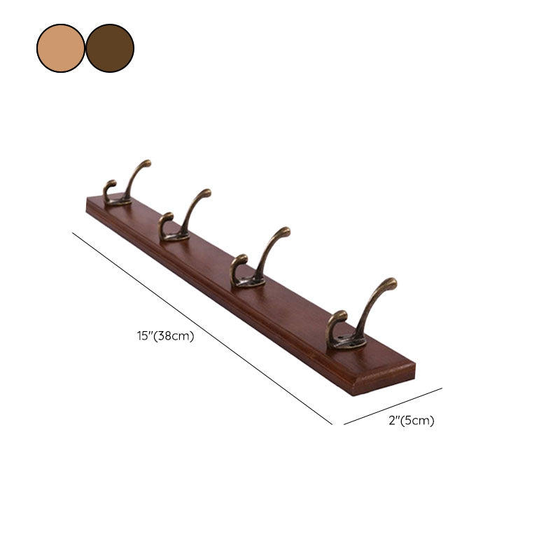 Modern Wooden Entryway Coat Rack Wall-Mounted Coat Hanger with Hooks