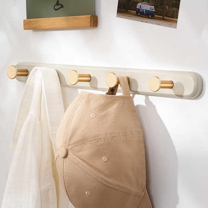 Scandinavian Coat Rack Wood Wall-Mounted Metal Hooks Entryway Coat Hanger