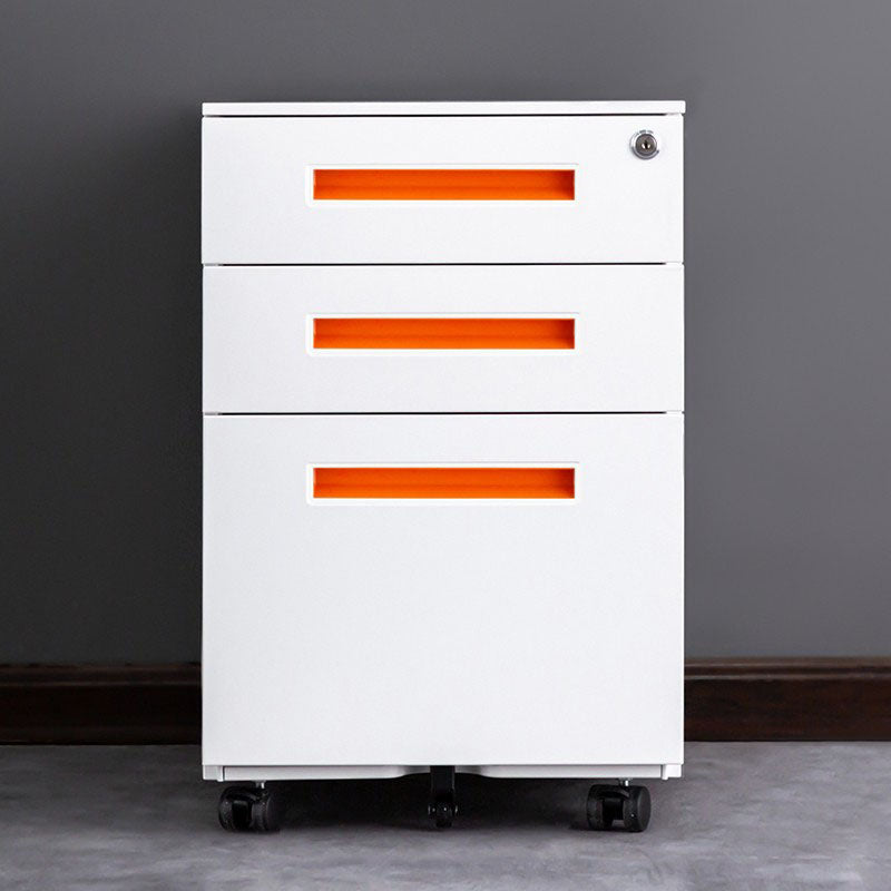 Modern Filing Cabinet Drawers Storage Metal File Cabinet with Castors for Home Office