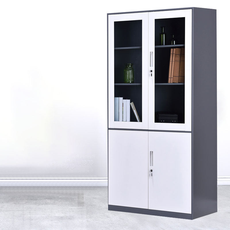 Contemporary File Cabinet Steel Frame Vertical File Cabinet with Key Lock