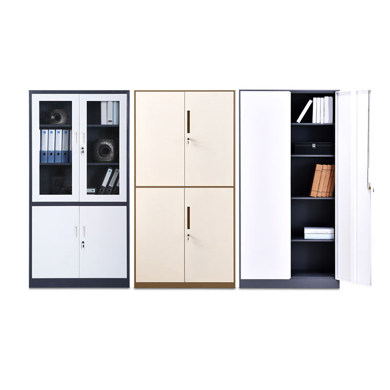 Contemporary File Cabinet Steel Frame Vertical File Cabinet with Key Lock