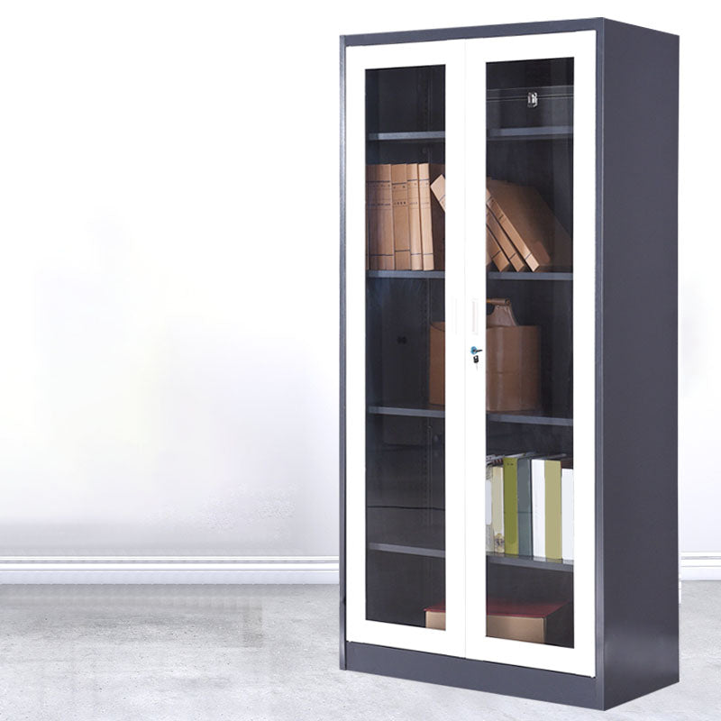 Contemporary File Cabinet Steel Frame Vertical File Cabinet with Key Lock