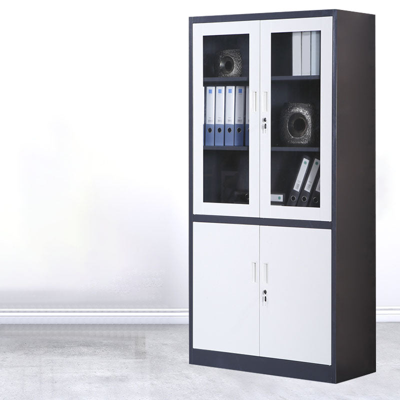 Contemporary File Cabinet Steel Frame Vertical File Cabinet with Key Lock