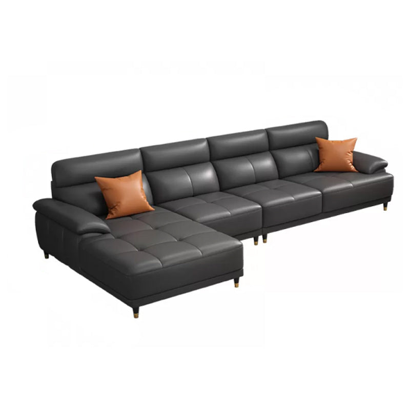 Genuine Leather Sectional Sofa Pillow Top Arm Sofa for Living Room