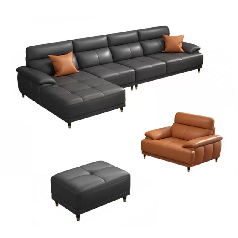 Genuine Leather Sectional Sofa Pillow Top Arm Sofa for Living Room