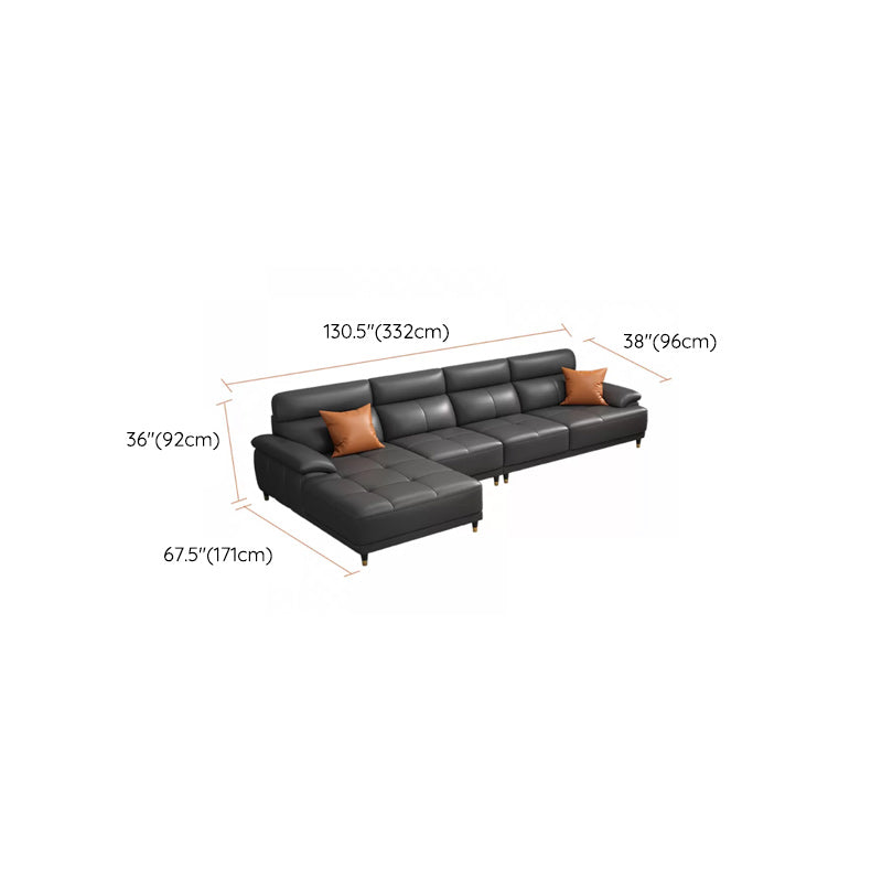 Genuine Leather Sectional Sofa Pillow Top Arm Sofa for Living Room