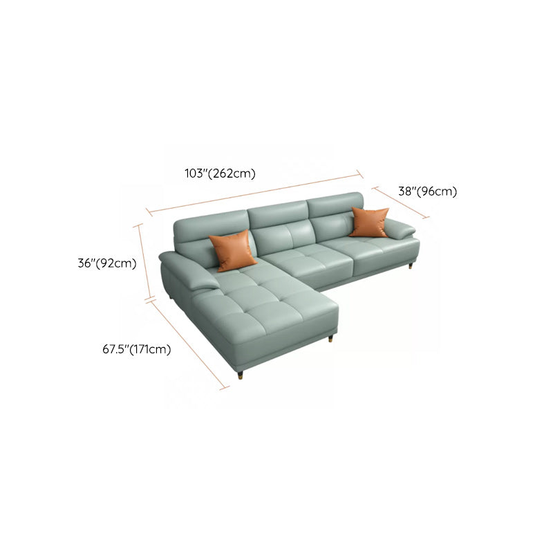 Genuine Leather Sectional Sofa Pillow Top Arm Sofa for Living Room