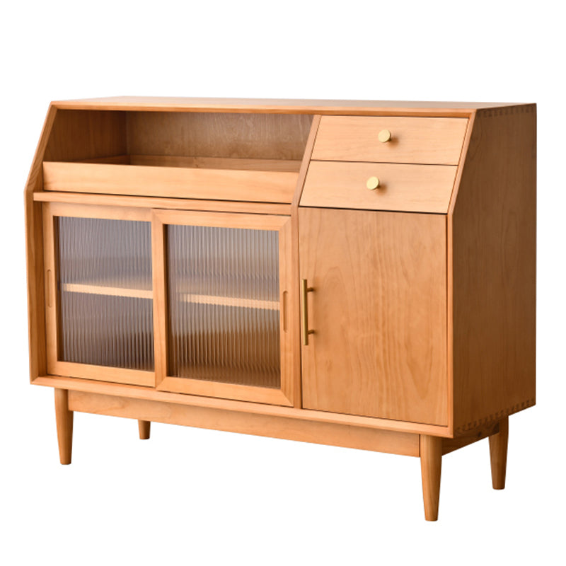 Modern Buffet Sideboard Solid Wood Side Board with Cabinets and Drawers