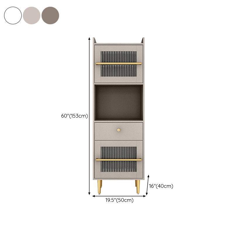 Wood Buffet Table Glam Style 60.3-inch Side Board with Cabinets and Drawer