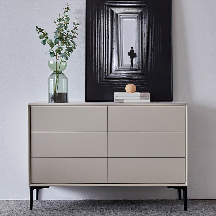 Contemporary Buffet Sideboard with Drawers Stone and Wood Buffet Server