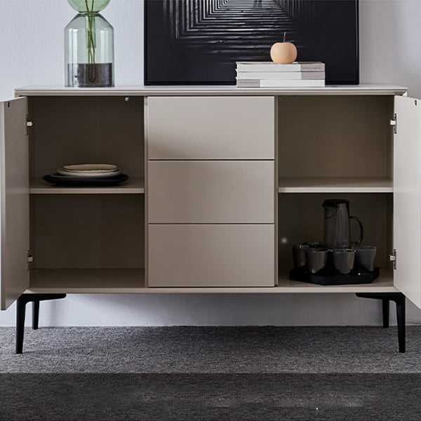 Contemporary Buffet Sideboard with Drawers Stone and Wood Buffet Server