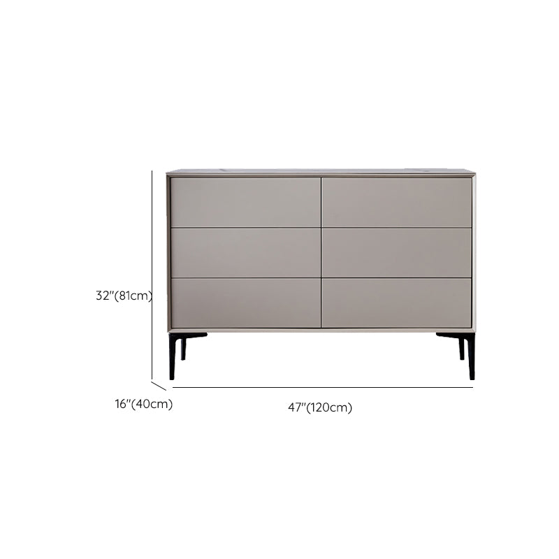 Contemporary Buffet Sideboard with Drawers Stone and Wood Buffet Server