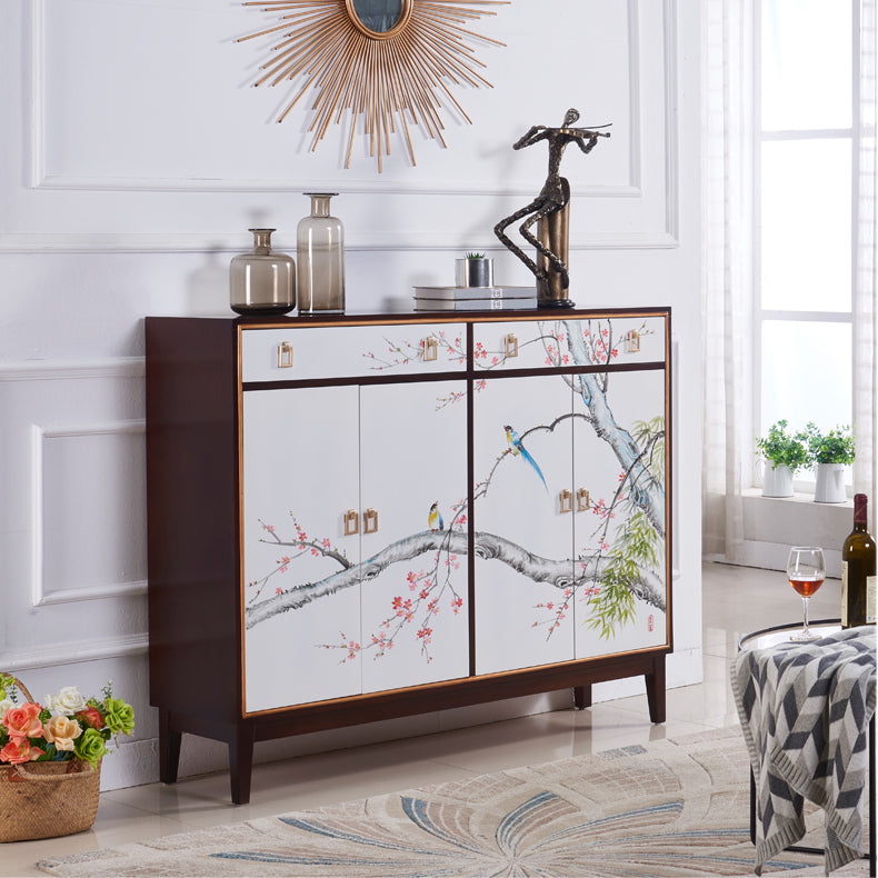 Solid Wood Sideboard Table with Drawers Contemporary Dining Server