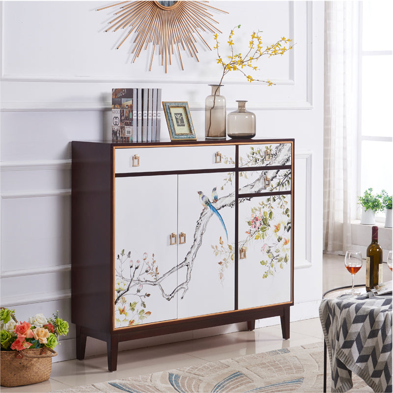 Solid Wood Sideboard Table with Drawers Contemporary Dining Server