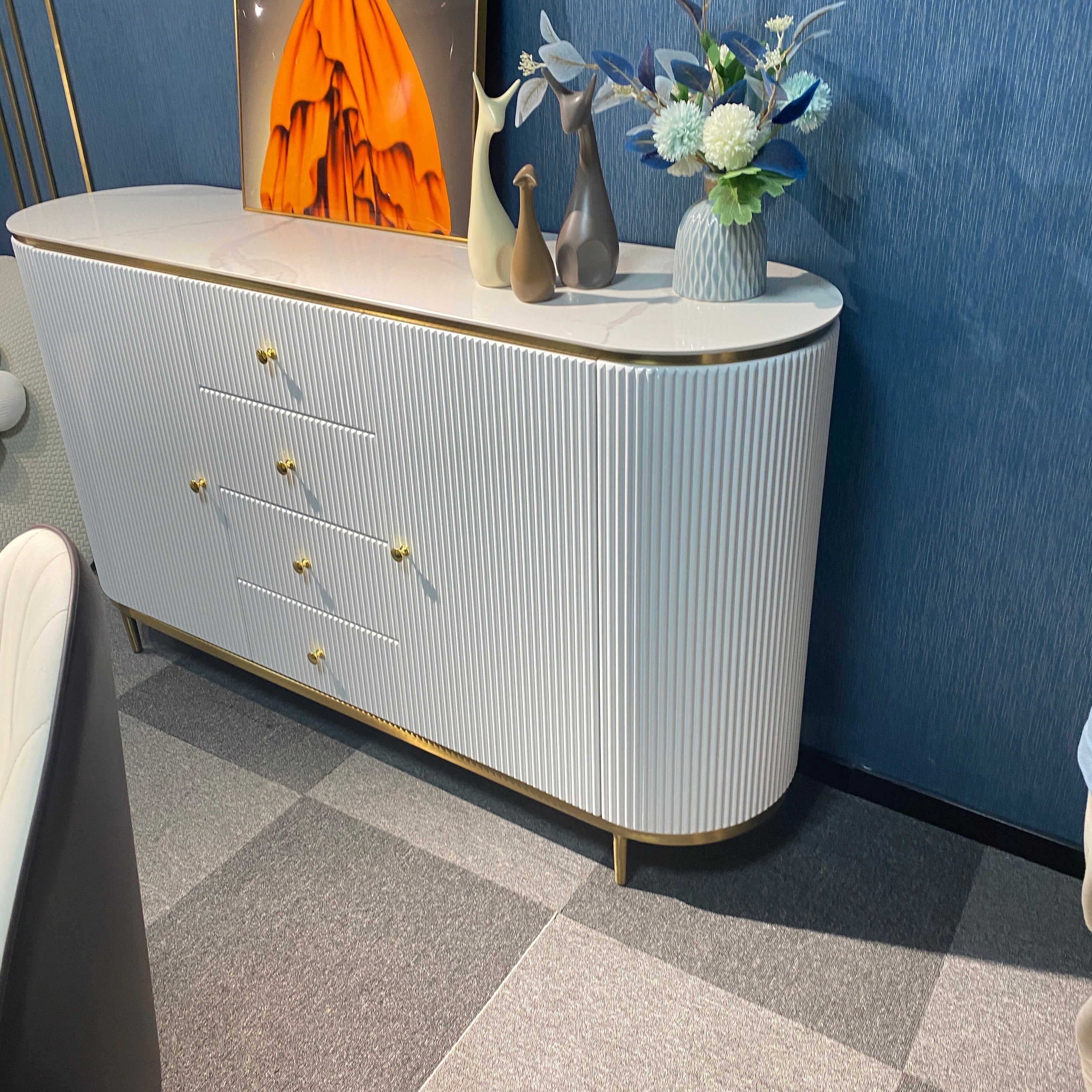 Contemporary Sideboard Cabinet White Sideboard Table with Drawers