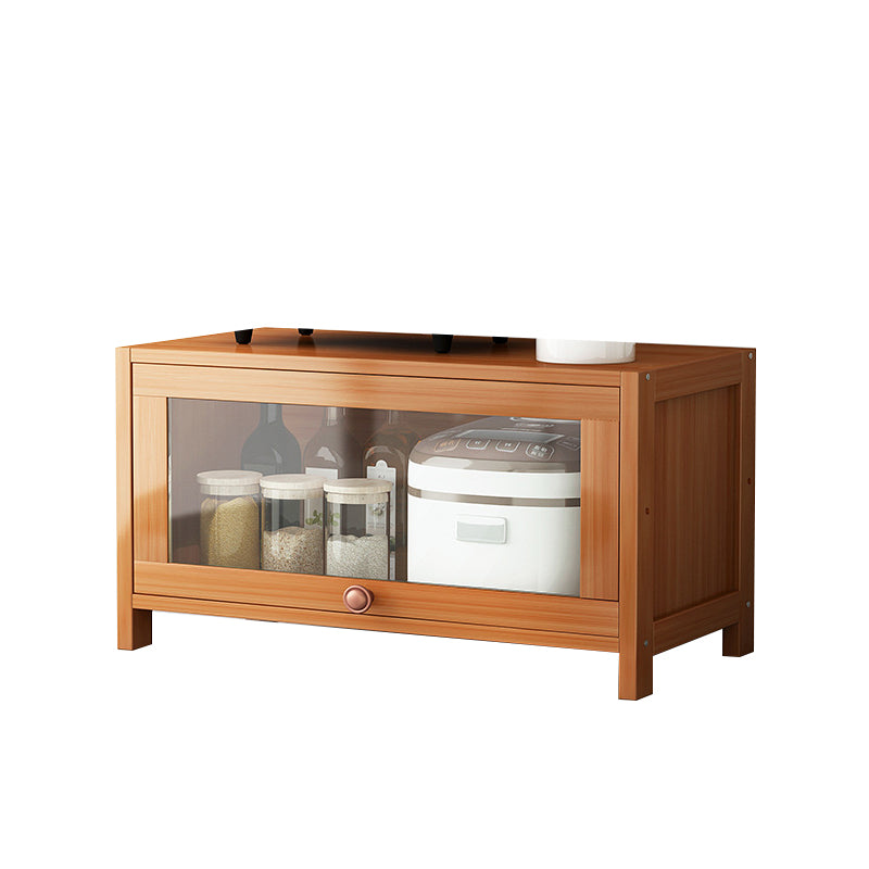 Brown Bamboo Kitchen Server Modern Dining Server for Living Room