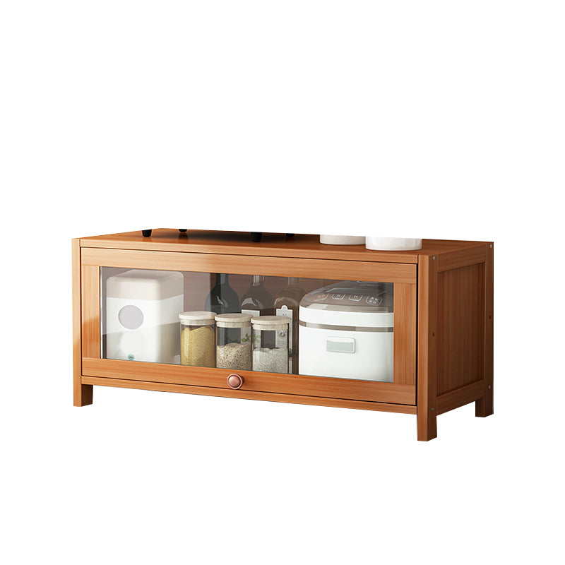 Brown Bamboo Kitchen Server Modern Dining Server for Living Room