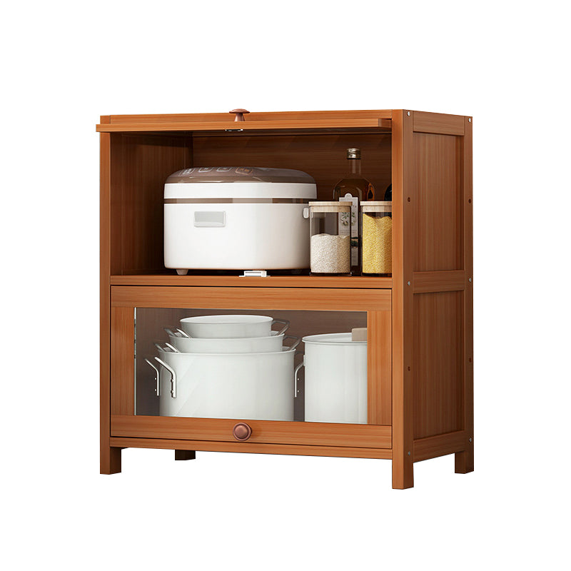 Brown Bamboo Kitchen Server Modern Dining Server for Living Room