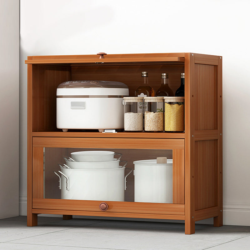 Brown Bamboo Kitchen Server Modern Dining Server for Living Room