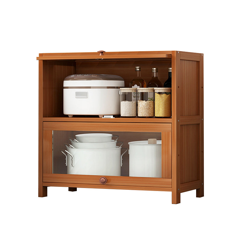 Brown Bamboo Kitchen Server Modern Dining Server for Living Room