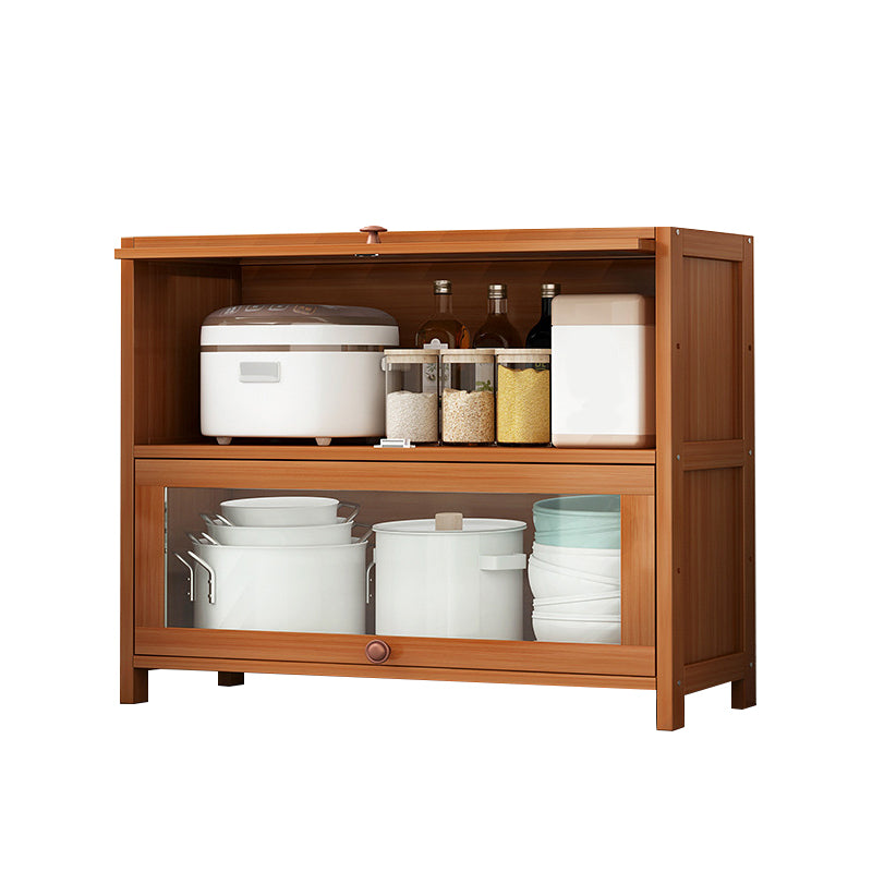 Brown Bamboo Kitchen Server Modern Dining Server for Living Room