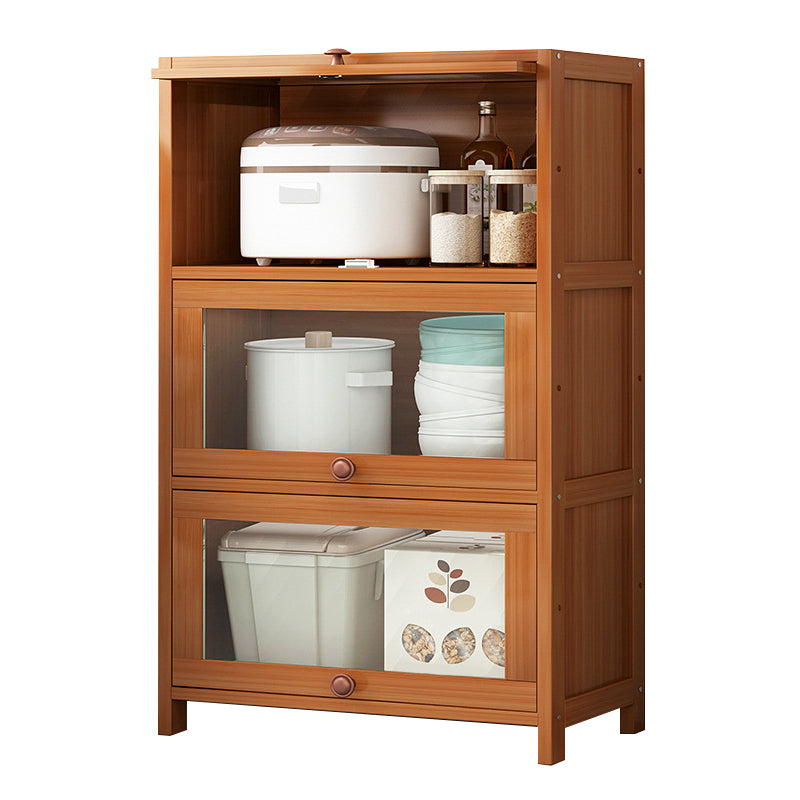 Brown Bamboo Kitchen Server Modern Dining Server for Living Room