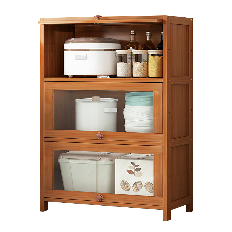 Brown Bamboo Kitchen Server Modern Dining Server for Living Room