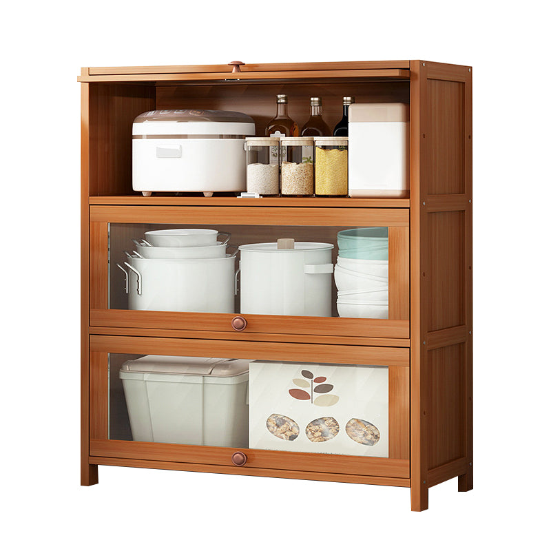 Brown Bamboo Kitchen Server Modern Dining Server for Living Room