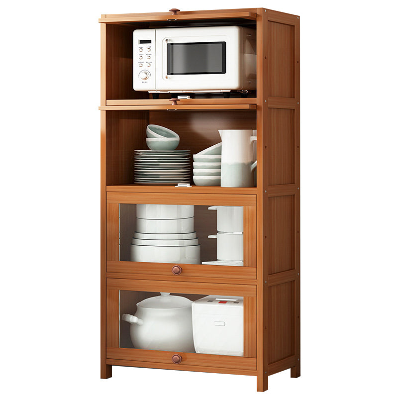 Brown Bamboo Kitchen Server Modern Dining Server for Living Room