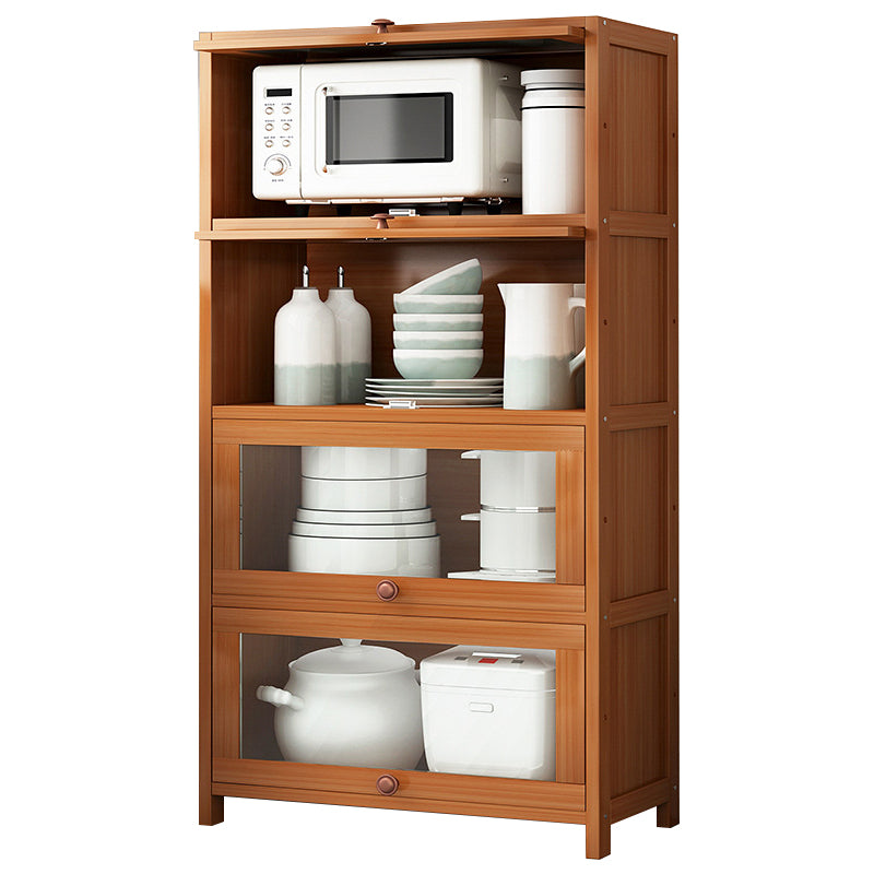 Brown Bamboo Kitchen Server Modern Dining Server for Living Room