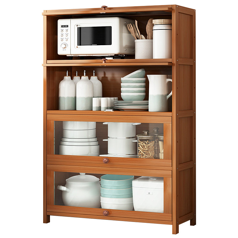 Brown Bamboo Kitchen Server Modern Dining Server for Living Room