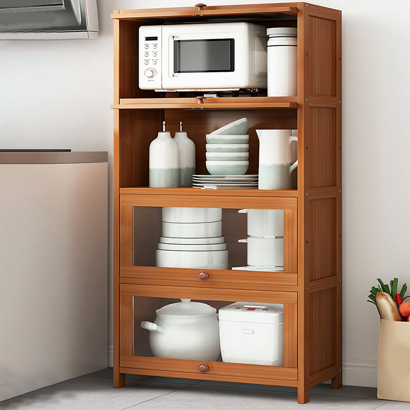 Brown Bamboo Kitchen Server Modern Dining Server for Living Room