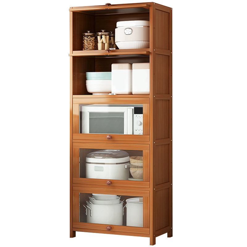 Brown Bamboo Kitchen Server Modern Dining Server for Living Room