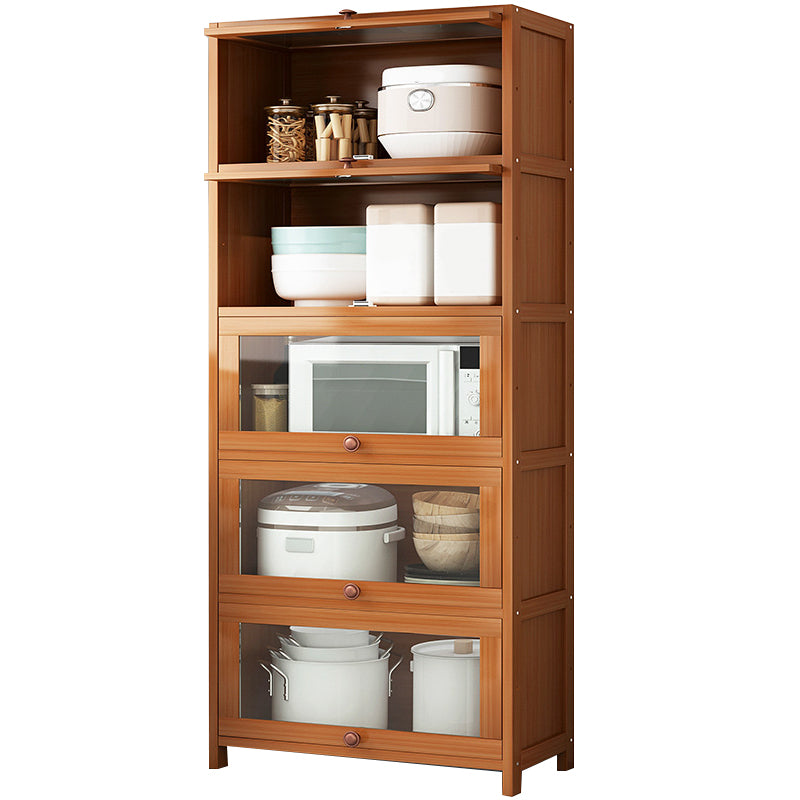 Brown Bamboo Kitchen Server Modern Dining Server for Living Room