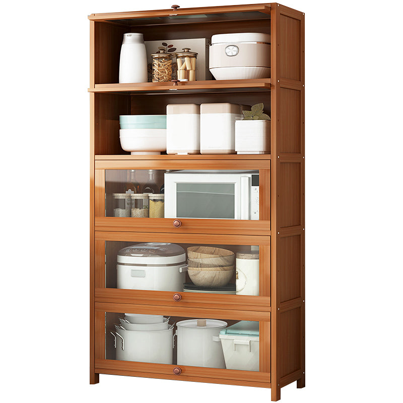 Brown Bamboo Kitchen Server Modern Dining Server for Living Room