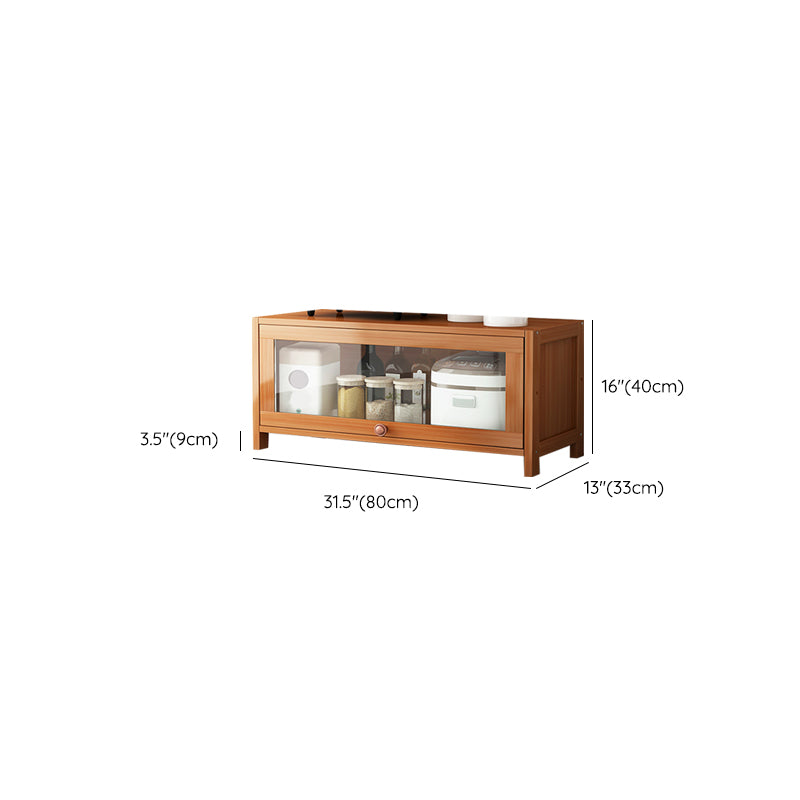 Brown Bamboo Kitchen Server Modern Dining Server for Living Room