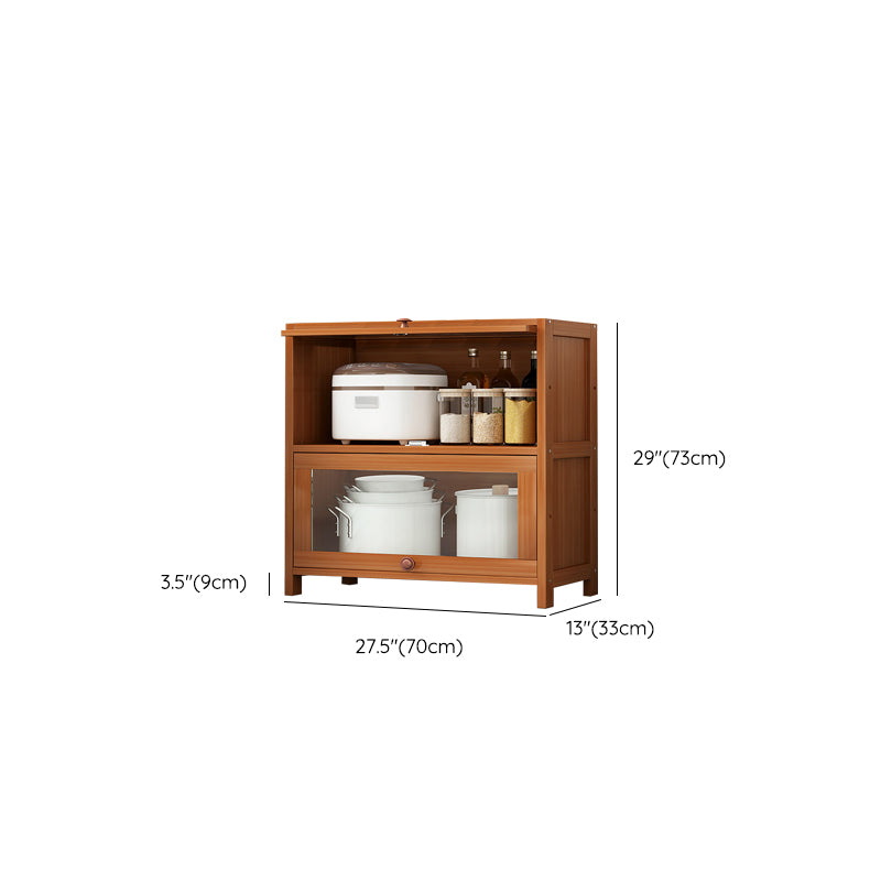 Brown Bamboo Kitchen Server Modern Dining Server for Living Room